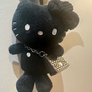 Monochrome Hello Kitty with Chanel plush keychain bag charm